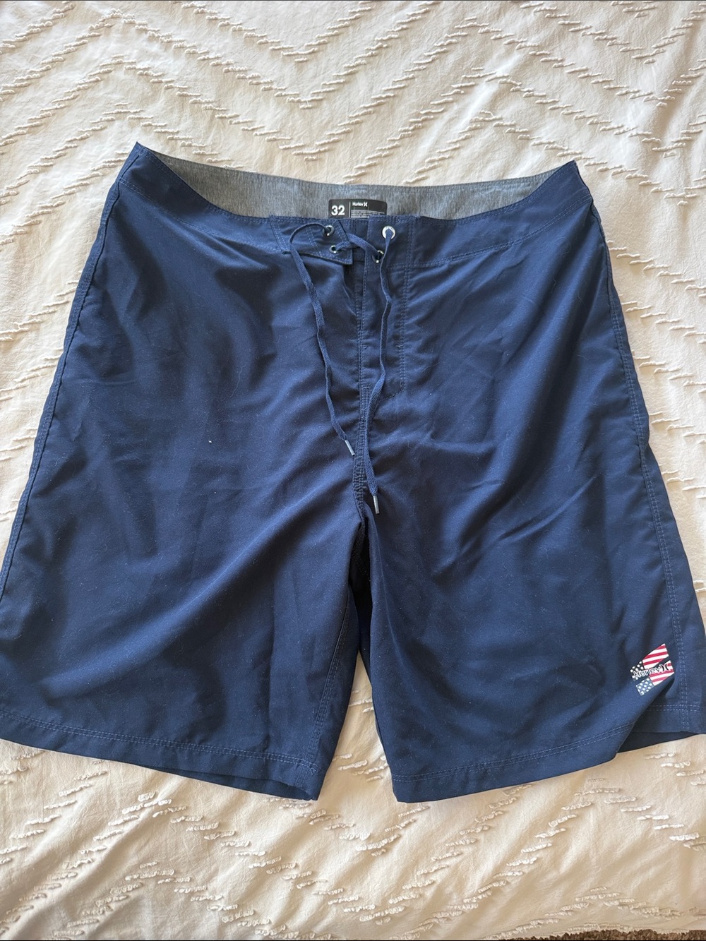 Hurley Navy Blue Swim Board Shorts with Drawstring